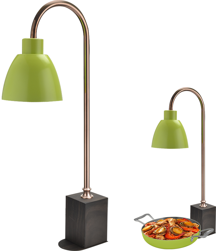 Yapamit Grain Square Warm Food Lampa z drewnianą podstawą do restauracji hotelowej